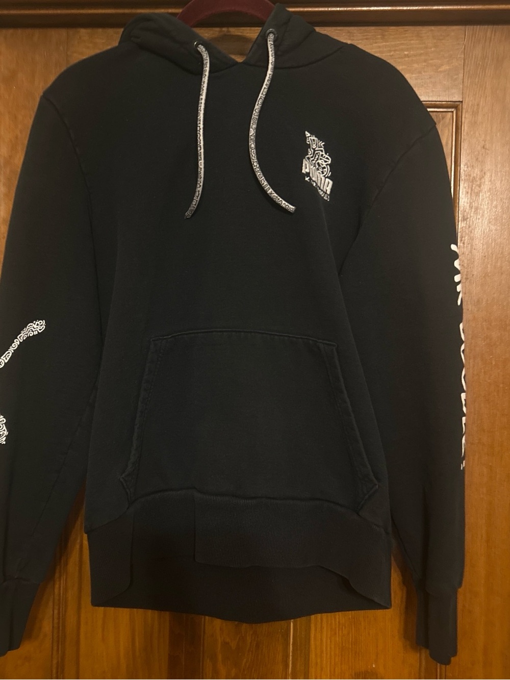 Puma Mr. Doodle Black Hoodie with White Embroidered Doodle Logo Size Small